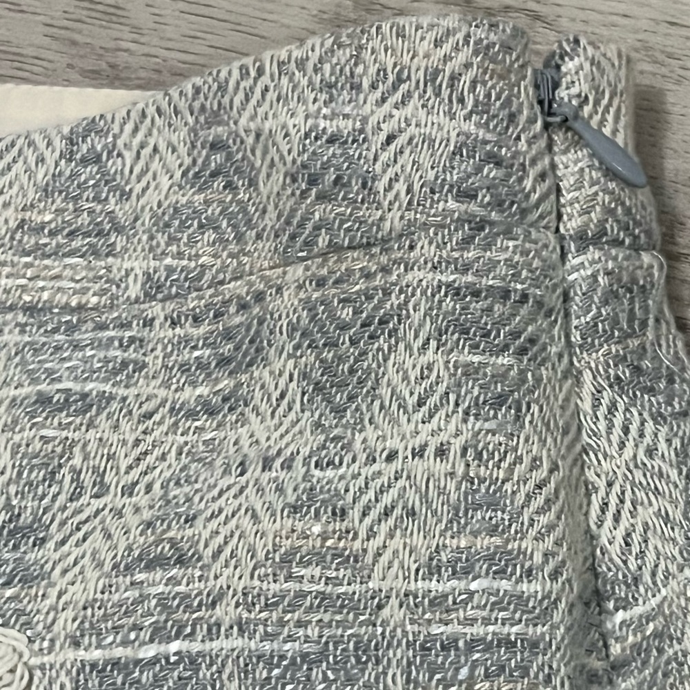 Rebecca Taylor Small Tweed Skirt Blue Cream - Picture 5 of 5